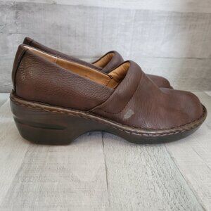 Dansko Brown Leather Slip-On Shoes Womens Size 39 Comfortable Workwear